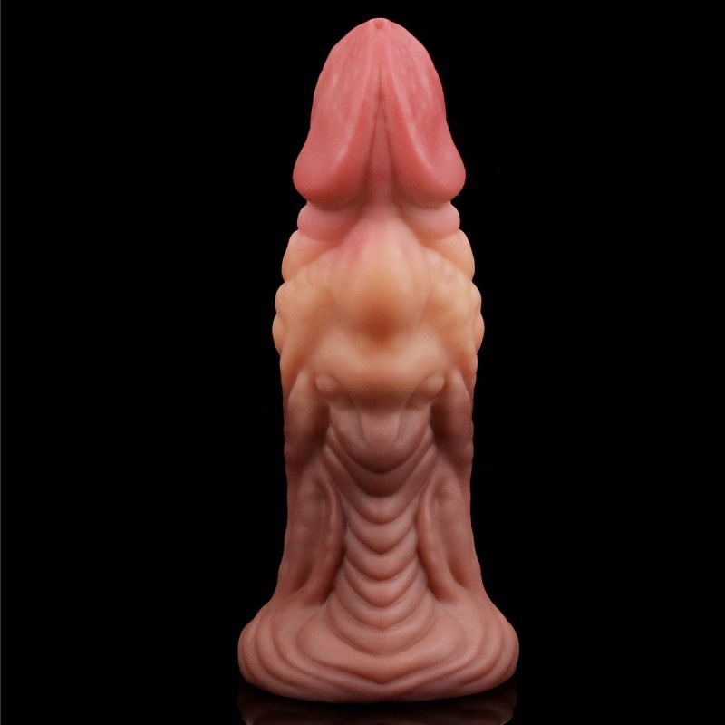 Lovetoy Nature Cock Dual Layer Huge ALIEN Silicone Butt Plug Dildo 7 Inch