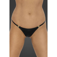 Noir Handmade Power Wetlook Womens Panty With Gold Clasp Noir Handmade
