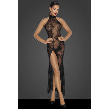Noir Handmade Long Tulle Bondage Play Women Dress Black Noir Handmade