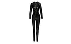 Noir Handmade Long Button Up PVC Overall Women Dress Black Large Noir Handmade