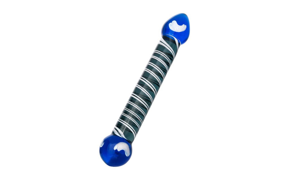 Sexus Glass Dual Ender Glass Dildo Blue Sexus Glass