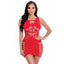 Pink Lipstick Womens Dynamite Diva Mini Dress OS Red Pink Lipstick