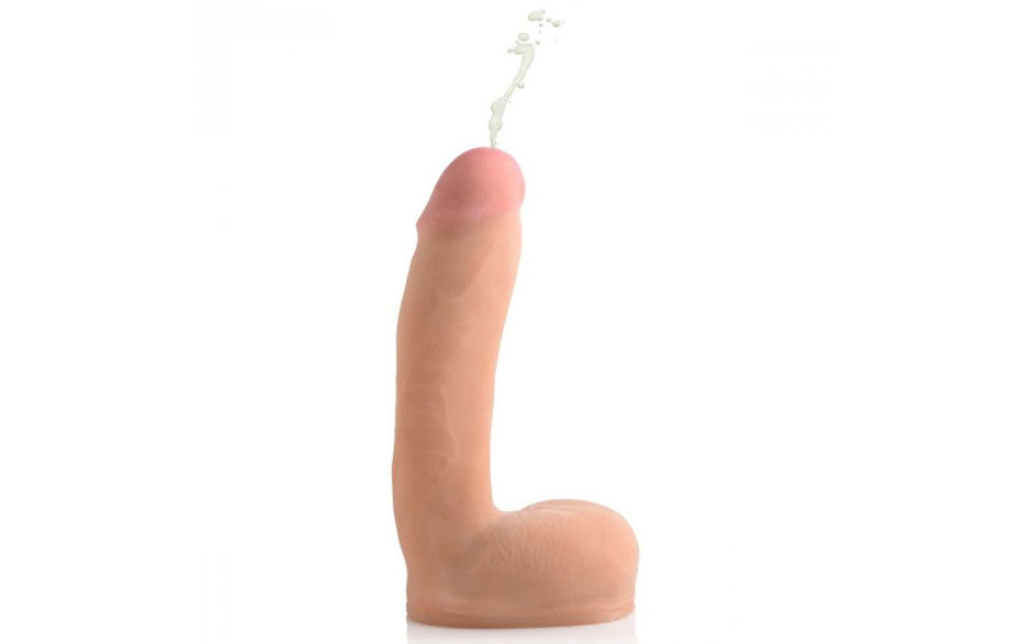 XR Brands Loadz Dual Density Squirting Dildo With Balls Reservoir 8 Inch XR Brands