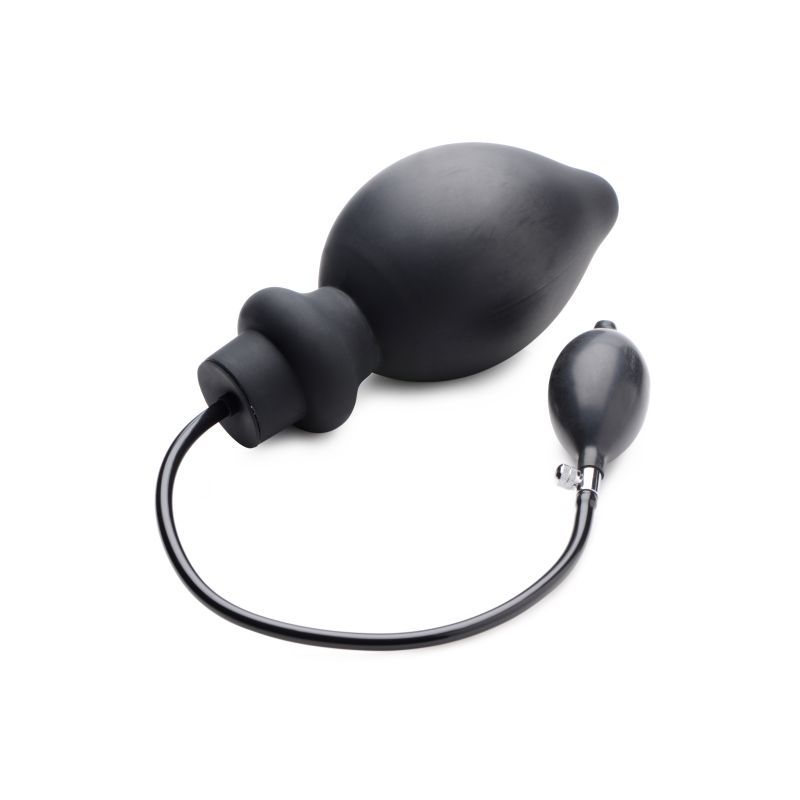 Master Series Ass Pand Large Inflatable Silicone Plug Black
