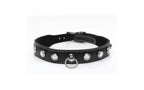 XR Brands Master Series Bling Vixen Leather Choker Collar With Rhinestones