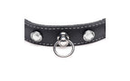 XR Brands Master Series Bling Vixen Leather Choker Collar With Rhinestones