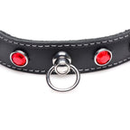 Master Series Bling Vixen Leather Choker With Rhinestones Red