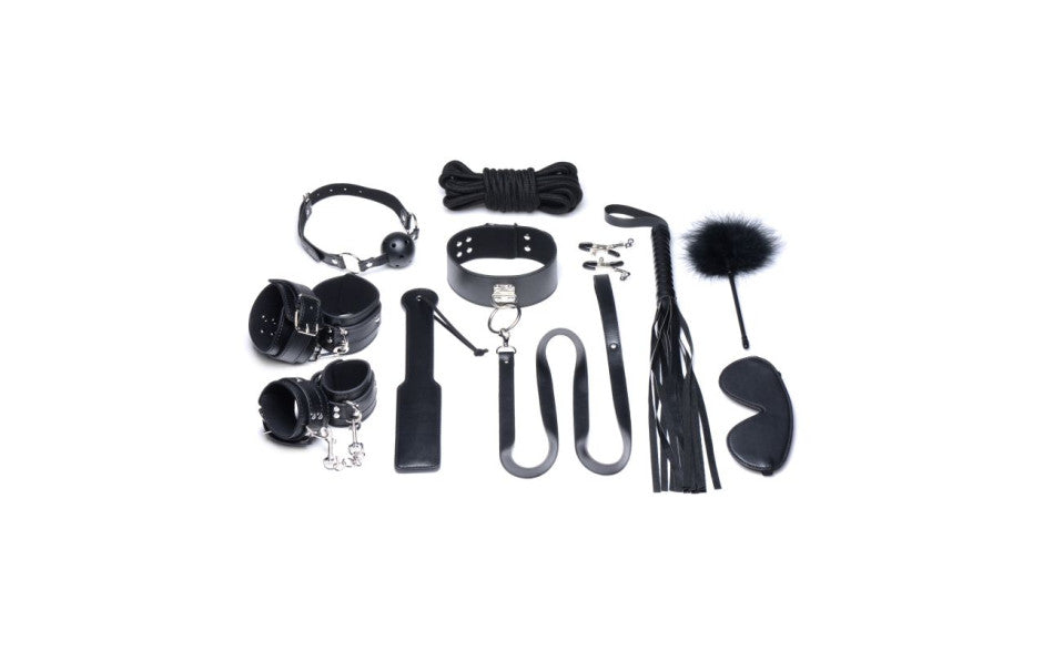 XR Brands Strict Deluxe Bondage Set 10 Piece Black Secondary image