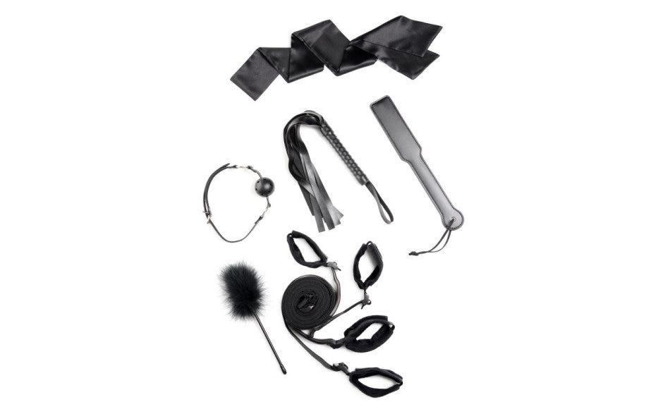 XR Brands Strict Bed Restraint Bondage Kit Black