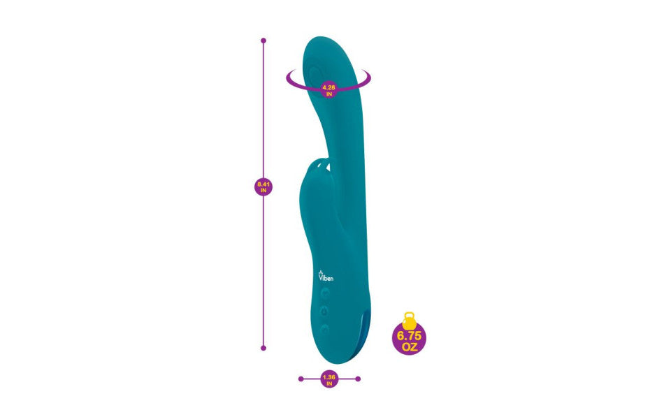 Viben Razzle Rechargeable Thumping Rabbit Massager Ocean Viben