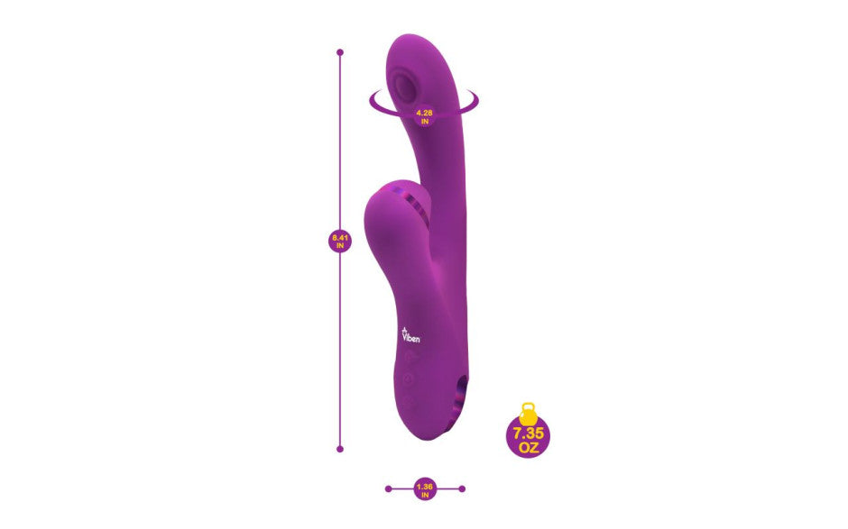 Viben Dazzle Rechargeable Thumping Rabbit Vibrator Berry Viben