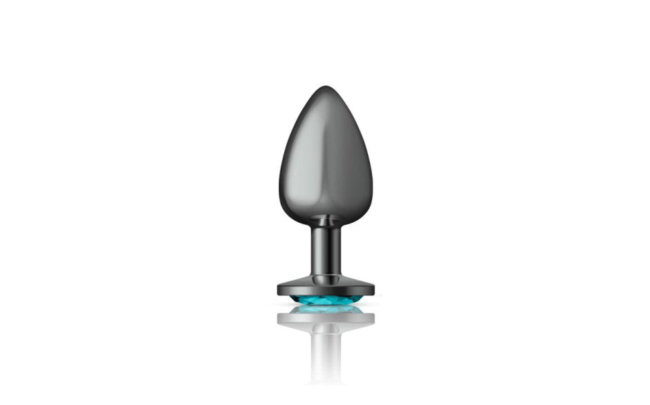Viben Cheeky Charms Gunmetal Round Butt Plug With Jewel Large