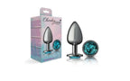 Viben Cheeky Charms Gunmetal Round Butt Plug With Jewel Large