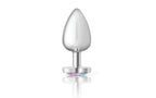 Viben Cheeky Charms Silver Metal Anal Plug With Heart Jewel Large