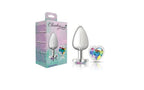 Viben Cheeky Charms Silver Metal Anal Plug With Heart Jewel Large