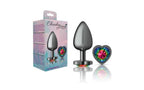 Viben Cheeky Charms Gunmetal Butt Plug With Heart Jewel Large