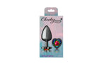 Viben Cheeky Charms Gunmetal Butt Plug With Heart Jewel Large