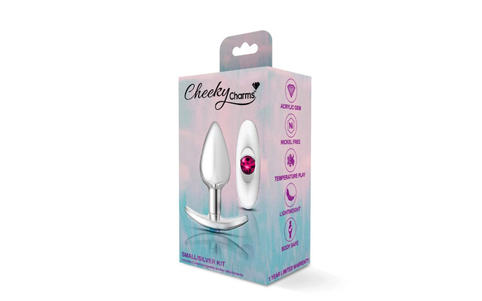 Viben Cheeky Charms Silver Anchor Butt Plug With Jewel Kit