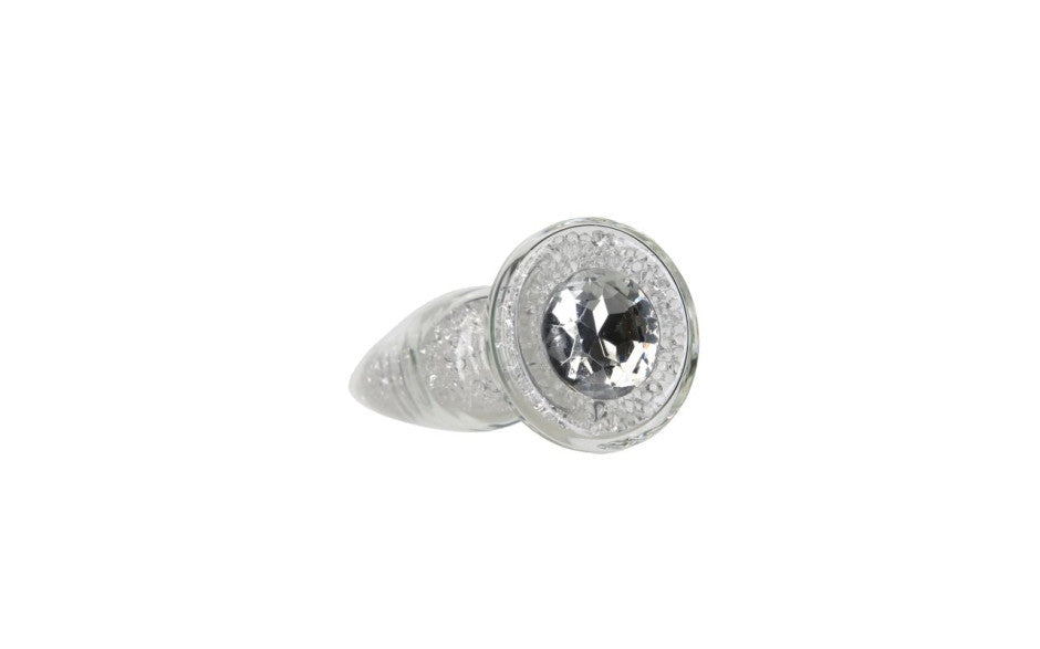 BMS Factory Pillow Talk Fancy Luxurious Glass Anal Plug With Clear Gem BMS Factory