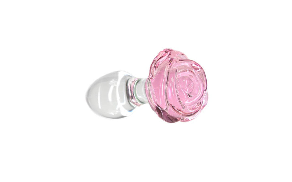 BMS Factory Pillow Talk Rosy Luxurious Glass Anal Plug With Clear Gem BMS Factory