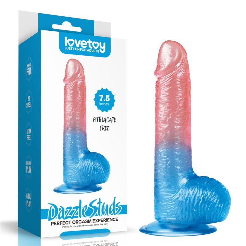 Lovetoy Dazzle Studs Dildo Pink / Blue