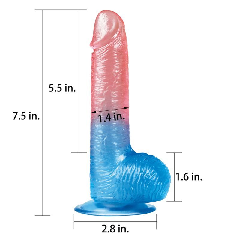 Lovetoy Dazzle Studs Dildo Pink / Blue Main image