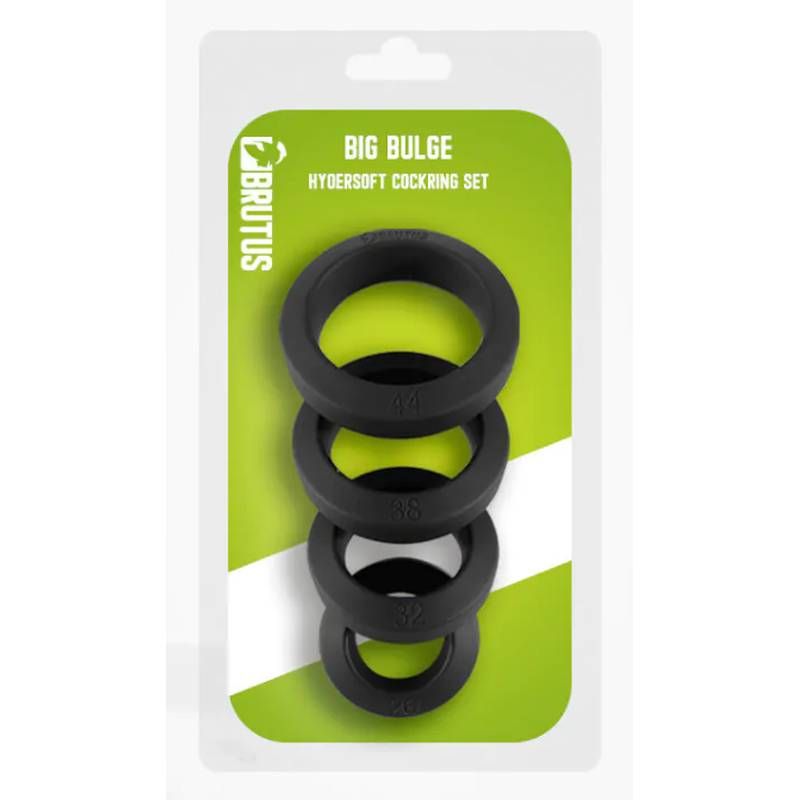 Brutus Big Bulge Silicone Cock Ring 4 Piece Set