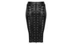 Noir Handmade Power Wetlook Pencil Womens Skirt With Long Zipper Noir Handmade