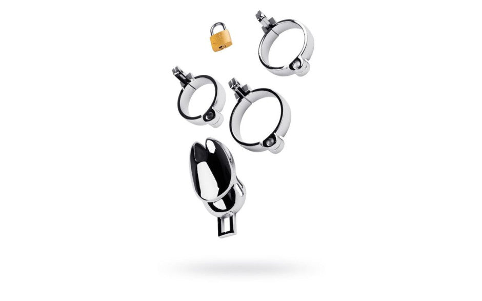 ToyFA Metal Silver Metal Adjustable Male Chastity Cage