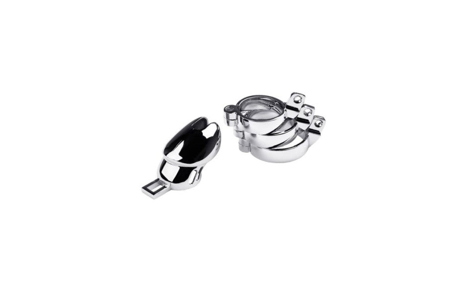 ToyFA Metal Silver Metal Adjustable Male Chastity Cage