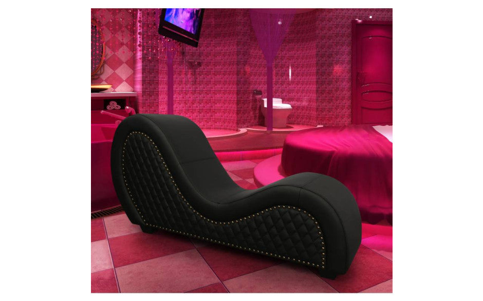 Daytona Kama Sutra Mebon Chaise Love Lounge Studded & Quilted Black Secondary image
