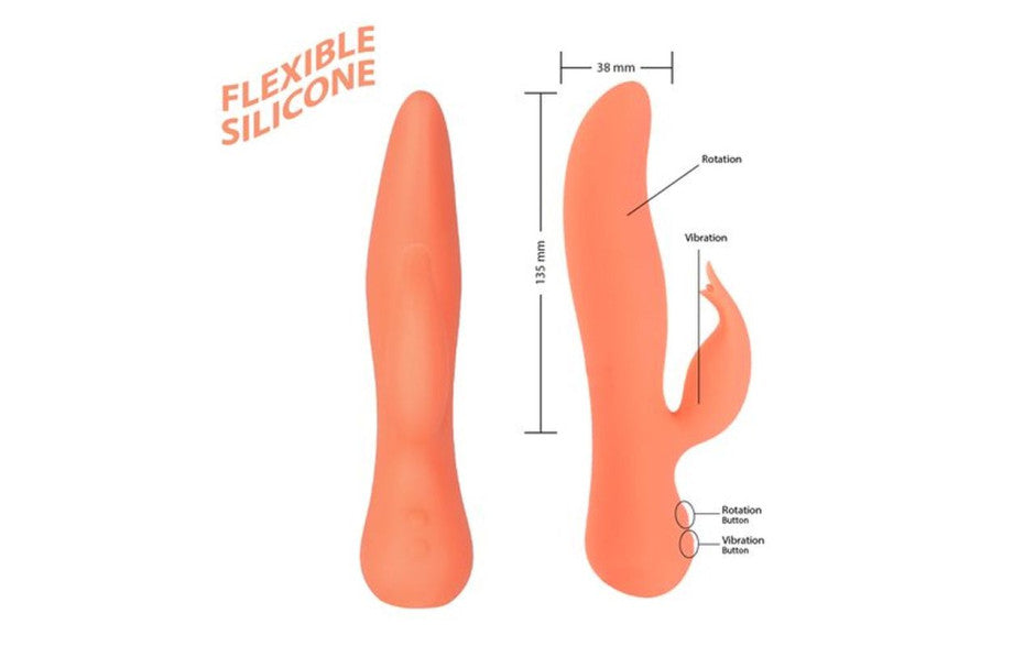 BMS Factory Swan The Blossom Rechargeable Rabbit Vibrator Peach