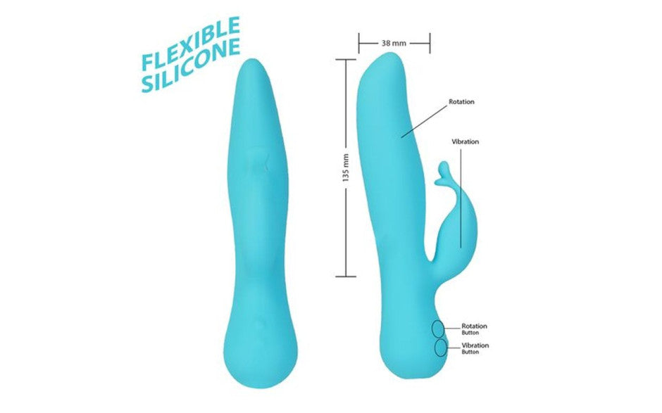 BMS Factory Swan The Kissing Rechargeable Rabbit Vibrator Blue