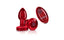 Viben Cheeky Charms Rechargeable Vibrating Metal Butt Plug With Remote Red