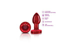 Viben Cheeky Charms Rechargeable Vibrating Metal Butt Plug With Remote Red