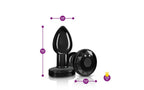 Viben Cheeky Charms Rechargeable Vibrating Metal Butt Plug With Remote Gunmetal