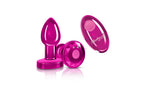 Viben Cheeky Charms Rechargeable Vibrating Metal Butt Plug With Remote Pink