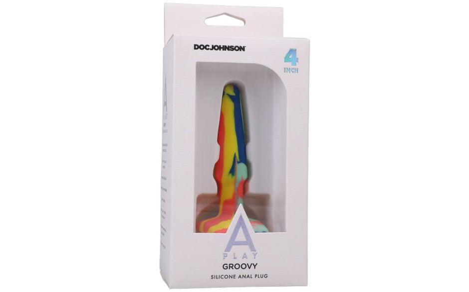 Doc Johnson A Play Groovy Boxed Silicone Anal Plug Sunrise