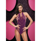 Lapdance Bling Bling Fishnet Bodysuit Purple