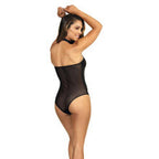 Axami Lingerie Stretch Wetlook Mesh Panel Women Bodysuit Black Axami Lingerie