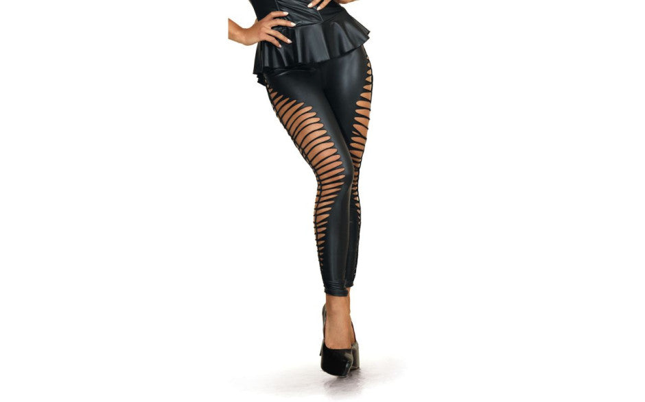 Axami Lingerie Stretch Wetlook Cut Out Leggings Black XL Axami Lingerie Main image