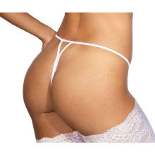 Axami Lingerie Lace Open Front G-String Lingerie White Axami Lingerie