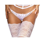 Axami Lingerie Microfiber and Lace G-String Panty with Studs White Axami Lingerie