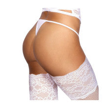 Axami Lingerie Microfiber and Lace G-String Panty with Studs White Axami Lingerie