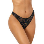 Axami Lingerie Charming and Comfortable Floral Lace Thong Black Axami Lingerie