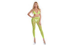 Pink Lipstick All About Leaf Womens Bra Set One Size Green OS Pink Lipstick