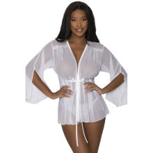 Exposed Lingerie Womens Flowing Short Robe Exposed Lingerie
