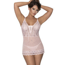 Exposed Lingerie Womens Lace Chemise and G-String Blush Exposed Lingerie Main image