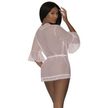 Exposed Lingerie Robe with Lace Trim Blush Exposed Lingerie