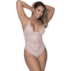 Exposed Lingerie Womens Mesh and Lace Teddy Blush Exposed Lingerie